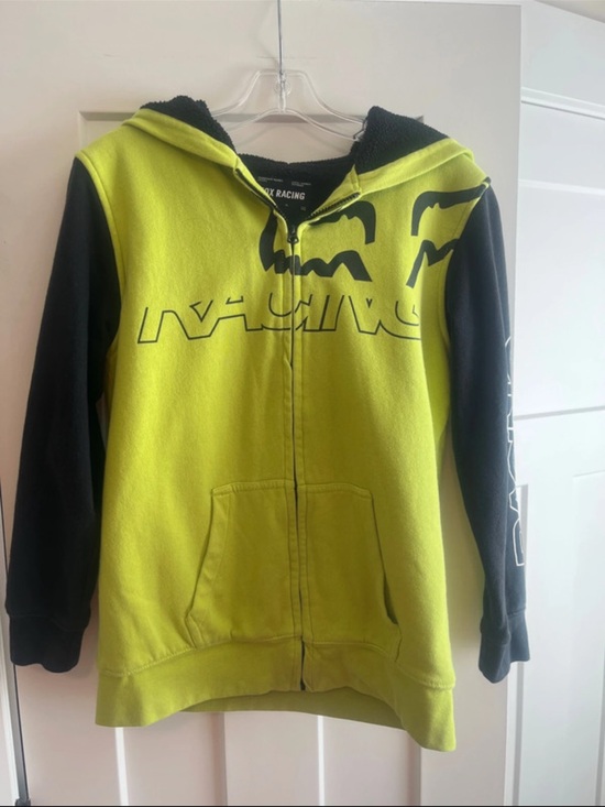 Fox Other - Fox youth XL Neon Yellow and Black Zip-Up Hoodie
